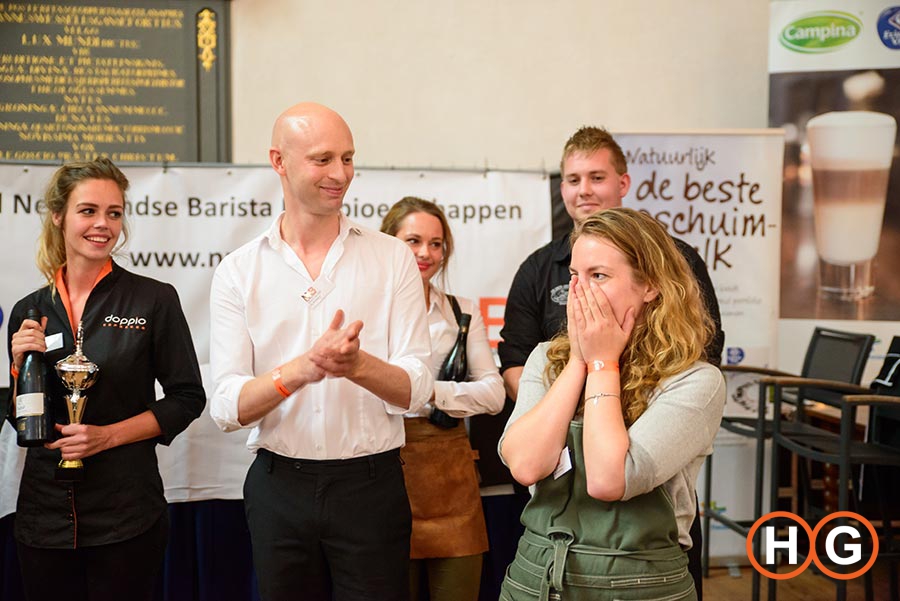 © Fotograafniels.nl - Noord Nederlandse Barista Kampioenschappen vlnr Janne, Gerard, Suzanne