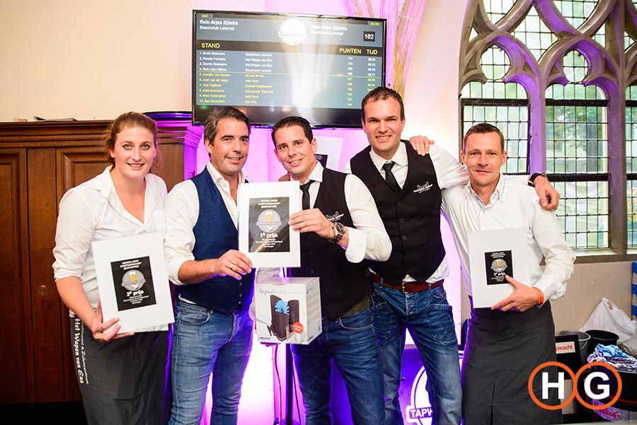 © Fotograafniels.nl - Tapwedstrijd Noord Nederland - Vlnr Renate, Erwin Storm, Erwin Stokmans, Rein Arjan, Dennis Goossens